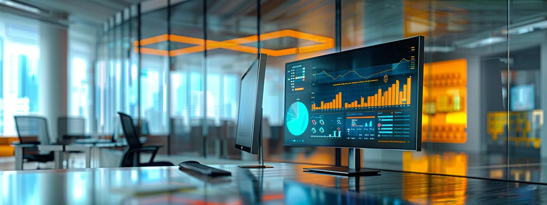 a sleek, modern office environment showcases two contrasting digital displays: one illustrating rapid ai development metrics, and the other detailing the intricate process of custom-coded software, with vibrant colors highlighting speed and cost differences.