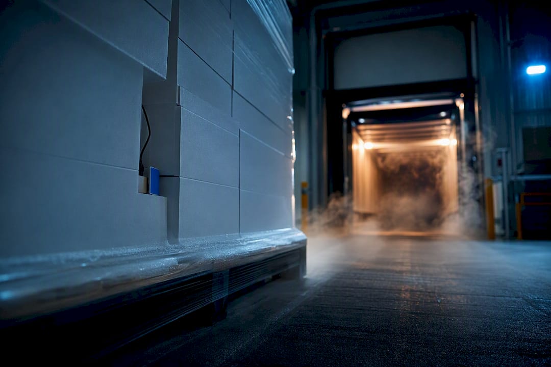 Temperature sensor monitoring refrigerated shipment