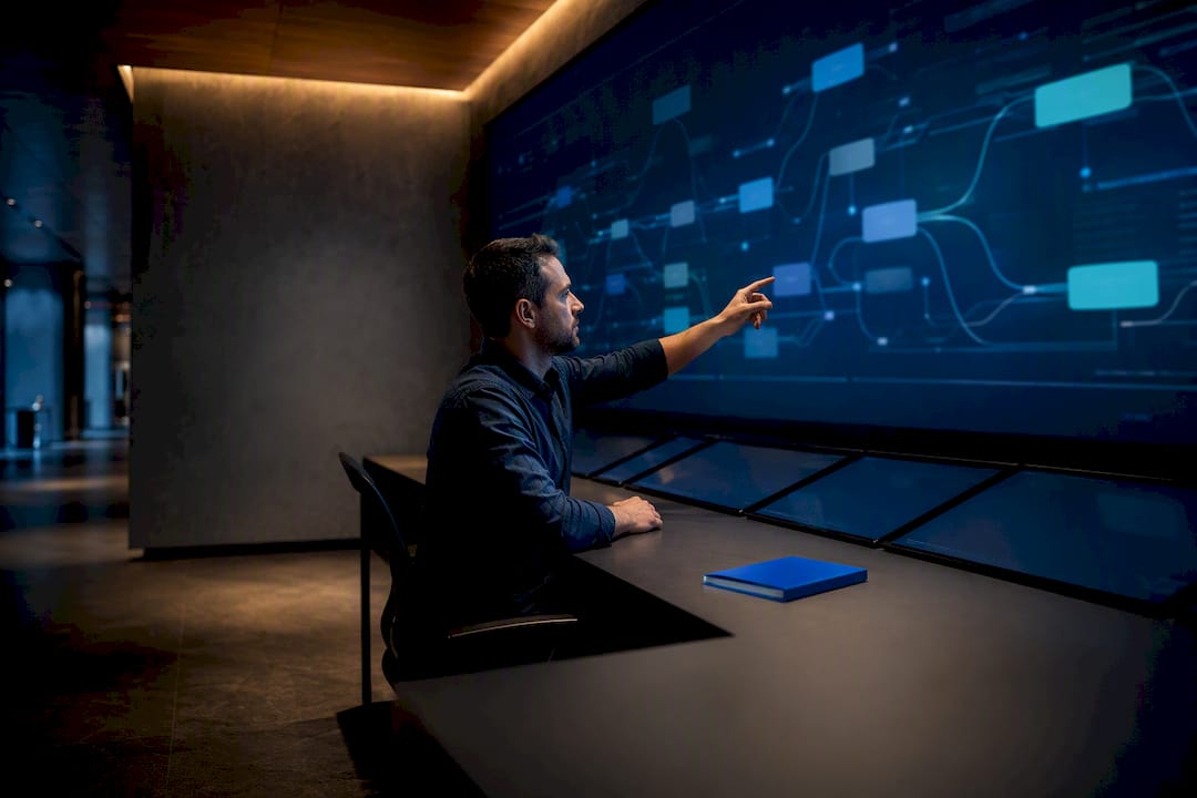 Analyst reviewing process mining event logs