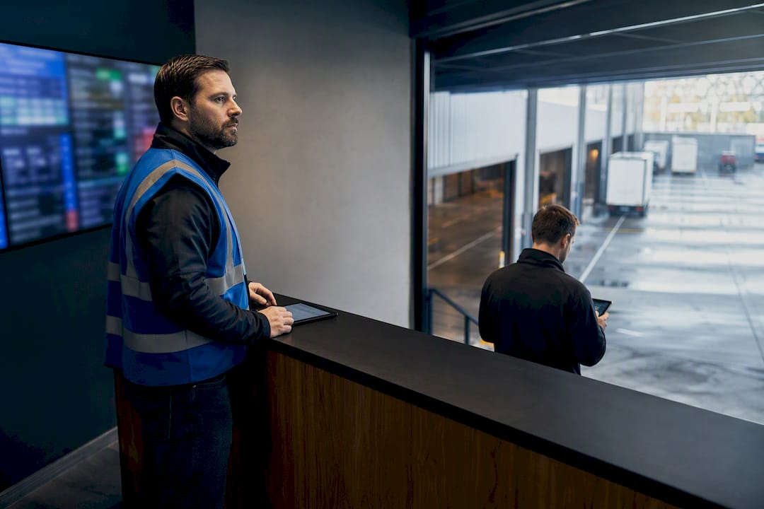 Logistics team monitoring live operations