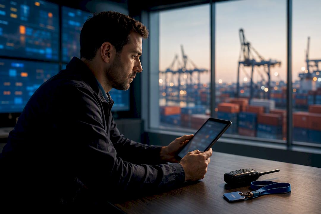 Logistics operator monitoring shipment exceptions