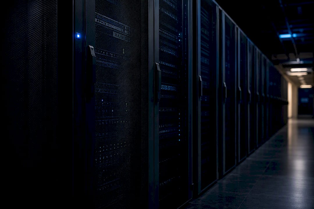 Secure server racks in Canadian data center