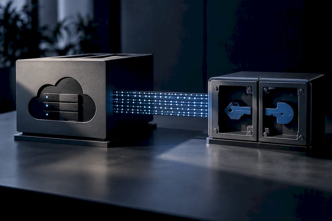 Separated encryption keys outside cloud infrastructure