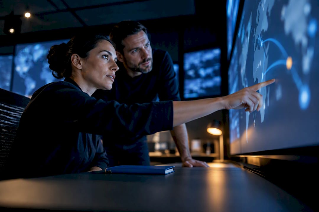 Planner evaluating logistics control tower data