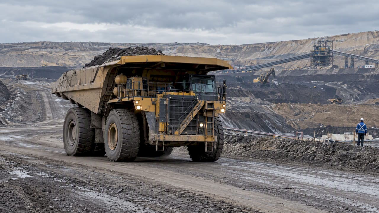 Autonomous haul truck operating in Canadian oil sands