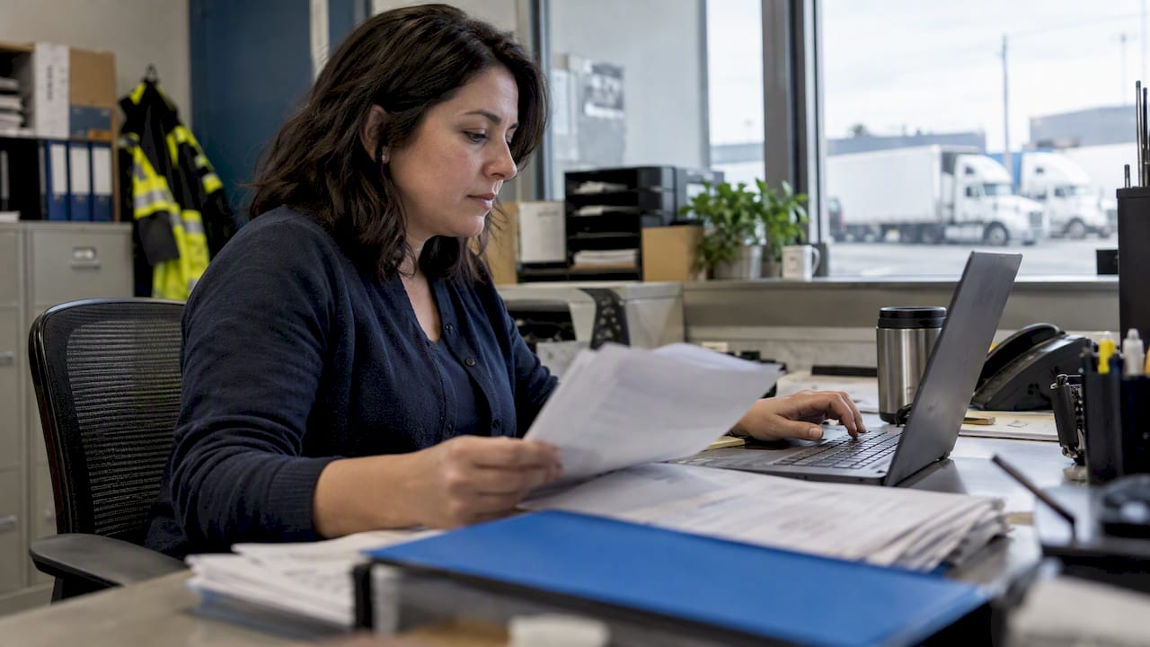 Coordinator reviewing a carrier’s onboarding documents