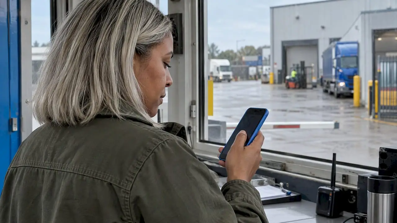 Coordinator checking a delivery notification