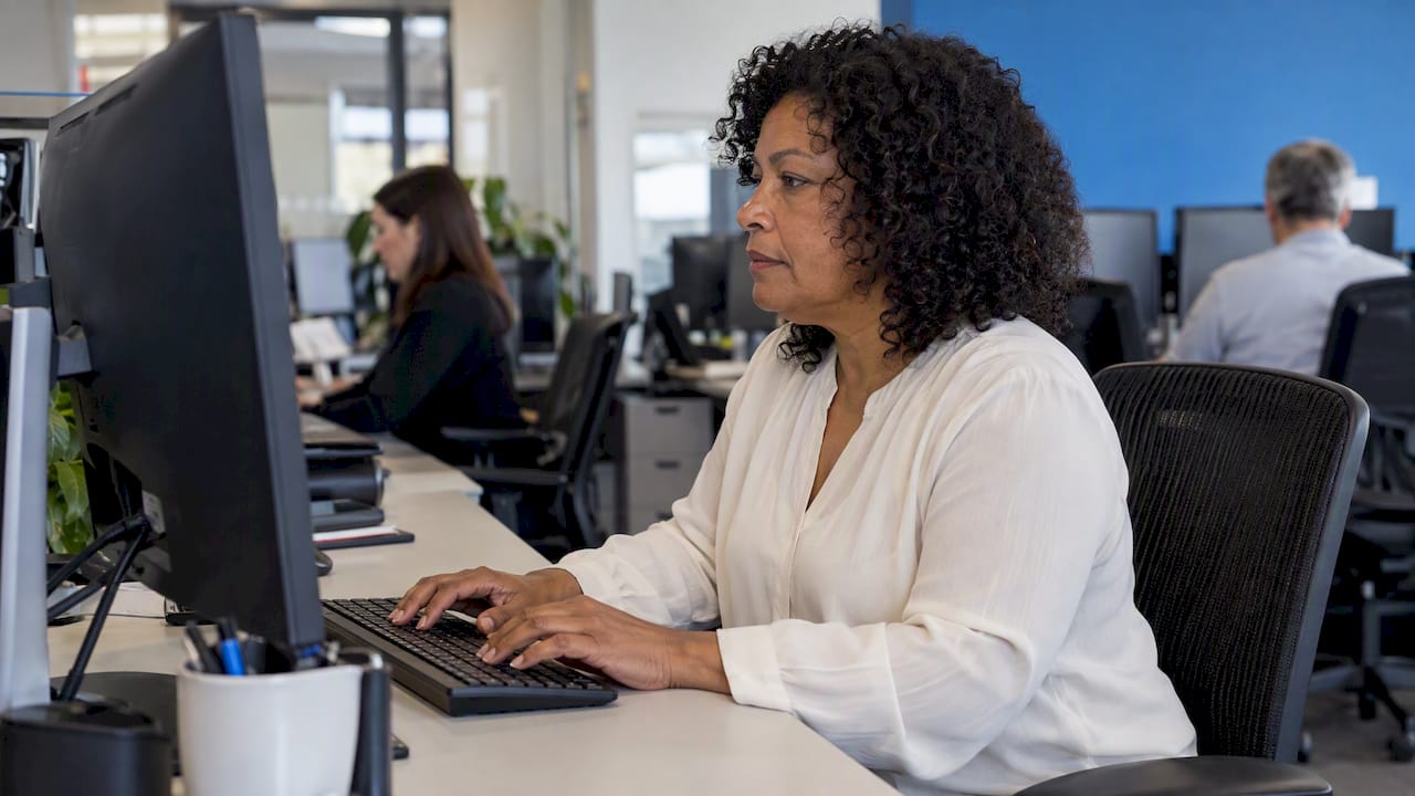 Coordinator reviewing an incoming business email
